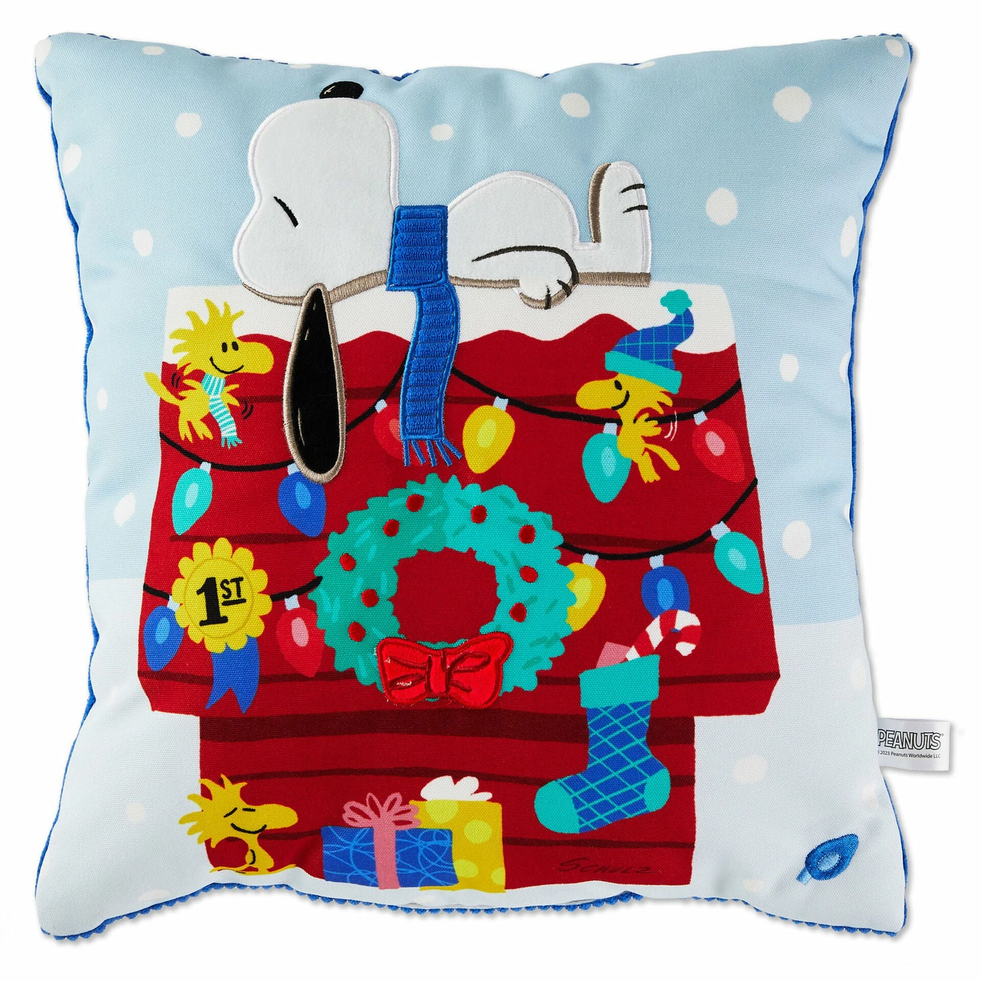 Hallmark Peanuts® Snoopy's Doghouse Holiday Throw Pillow, 16x16 3 Hallmark Peanuts® Snoopy's Doghouse Holiday Throw Pillow, 16x16