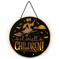 Hallmark Disney Hocus Pocus I Smell Children Porch Decor With Light -Hallmark Shop Hocus Pocus LightUp Metal Door Sign 1HGN1526 04