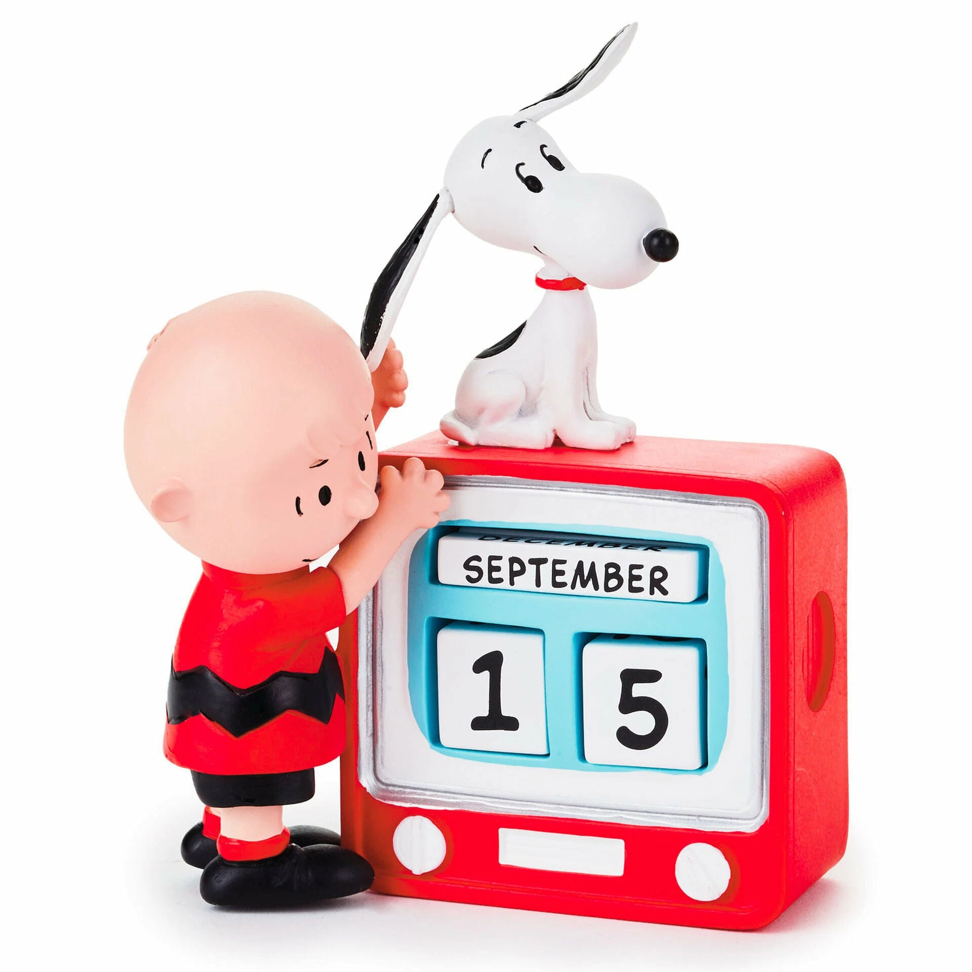 Hallmark Peanuts® Charlie Brown And Snoopy Perpetual Calendar TV Set Figurine 3 Hallmark Peanuts® Charlie Brown And Snoopy Perpetual Calendar TV Set Figurine