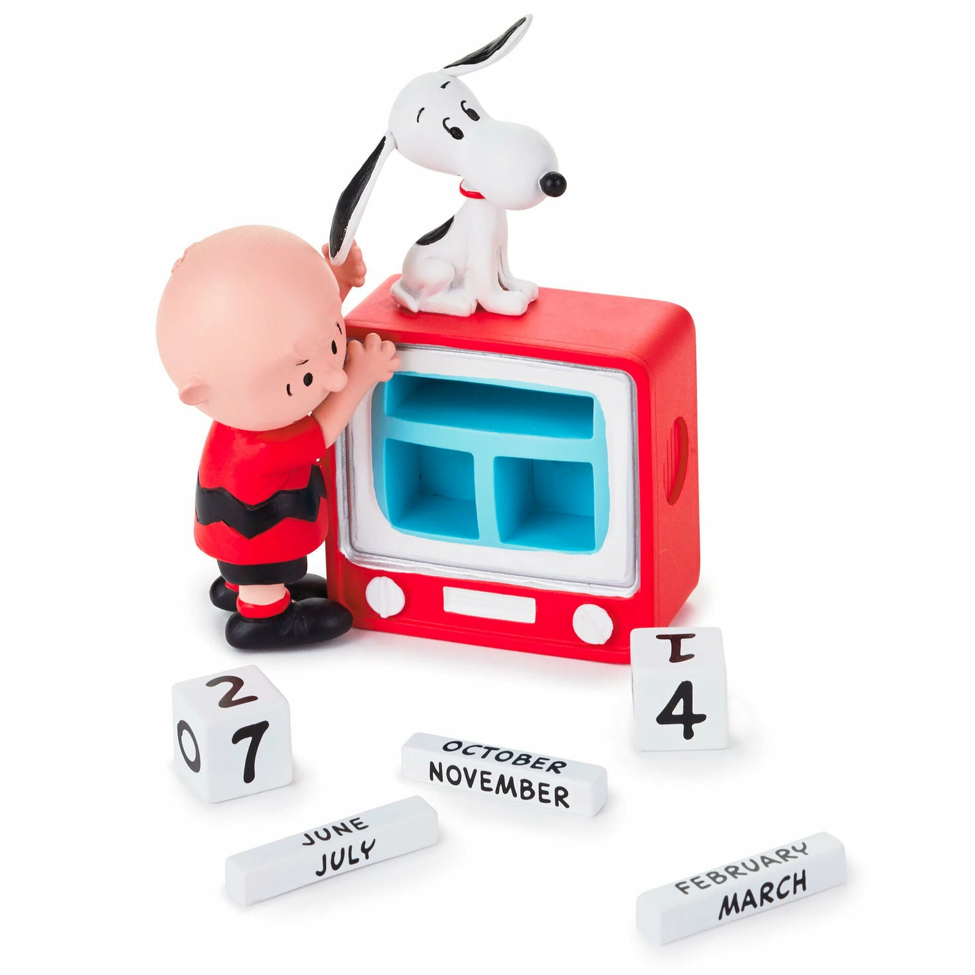 Hallmark Peanuts® Charlie Brown And Snoopy Perpetual Calendar TV Set Figurine 4 Hallmark Peanuts® Charlie Brown And Snoopy Perpetual Calendar TV Set Figurine - Image 2